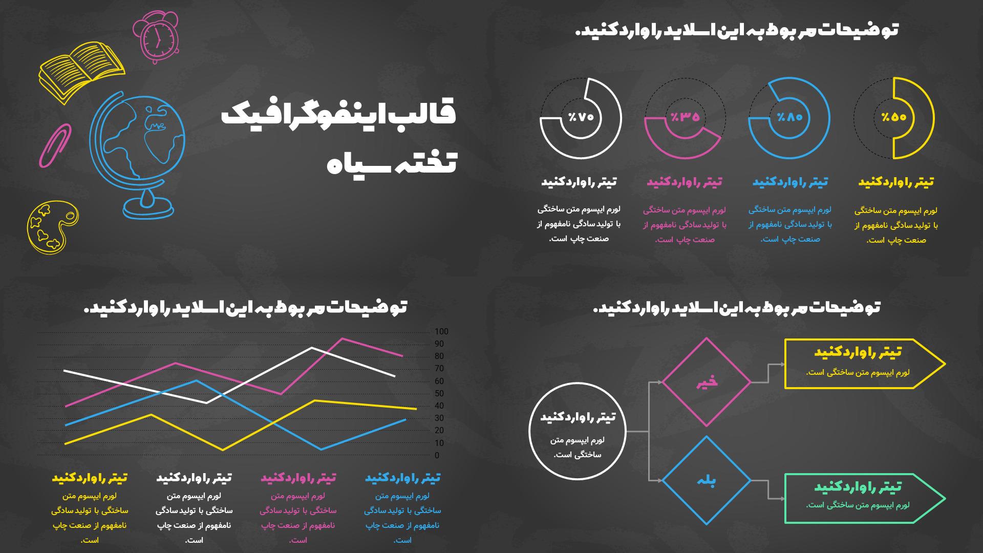 قالب پاورپوینت اینفوگرافیک تخته سیاه